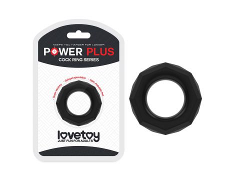 Pierścień erekcyjny miękki rozciągliwy Power Plus Lovetoy czarny