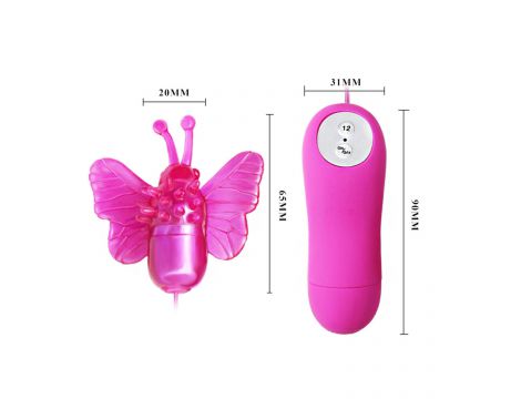 Mini wibrator motylkowy Baile Cute Secret z pilotem 12 funkcji - 5