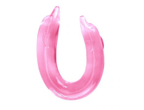 Dildo podwójne Baile Double Dolphin giętkie różowe
