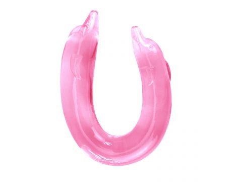 Dildo podwójne Baile Double Dolphin giętkie różowe - 2