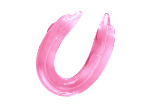 Dildo podwójne Baile Double Dolphin giętkie różowe - 6
