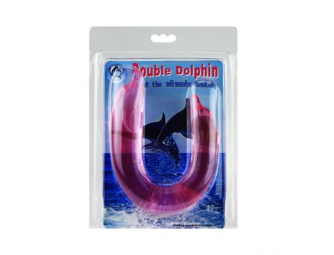Dildo podwójne Baile Double Dolphin giętkie różowe - 8