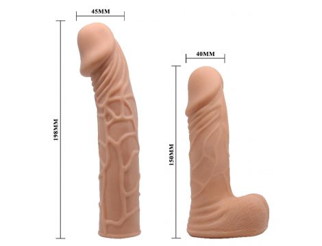 Regulowana uprząż z dwoma realistycznymi dildami Baile Jessica 20cm 13cm - 7