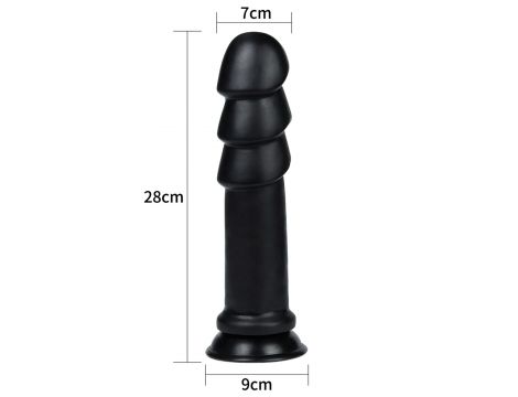 Gigantyczne dildo analne Lovetoy karbowane 28.5 cm - 9