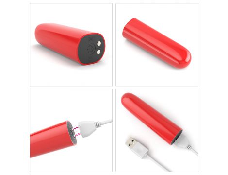 Mini wibrator IJOY ładowany USB wodoodporny 10 funkcji 8 cm - 12