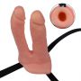 Podwójny strap on wydrążony Lovetoy 18 cm - 4
