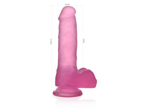 Dildo żelowe Lovetoy realistyczne różowe 17 cm z przyssawką - 3