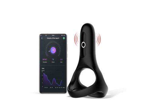 Pierścień erekcyjny Magic Motion Rise z aplikacją czarny - 2