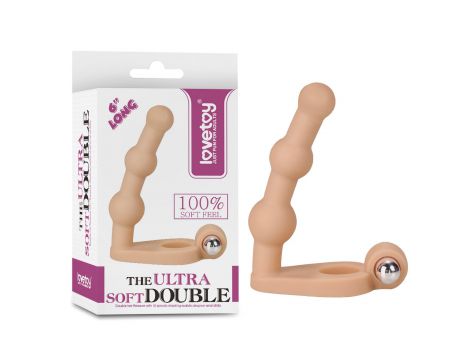 Pierścień erekcyjny z wibratorem i miękkim dildem 15cm Lovetoy wodoodporny