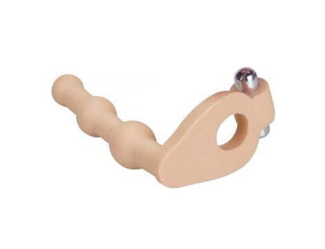 Pierścień erekcyjny z wibratorem i miękkim dildem 15cm Lovetoy wodoodporny - 5
