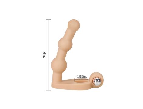 Pierścień erekcyjny z wibratorem i miękkim dildem 15cm Lovetoy wodoodporny - 7
