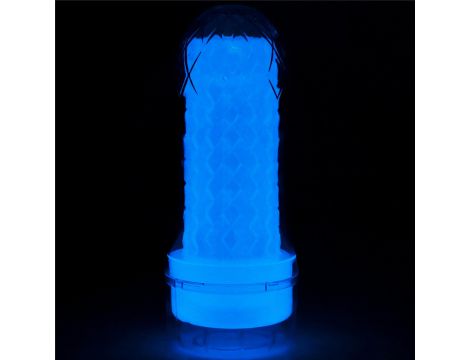 Masturbator żebrowany Lumino Play Lovetoy biały świecący 20 cm - 2