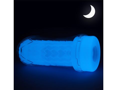 Masturbator żebrowany Lumino Play Lovetoy biały świecący 20 cm - 3