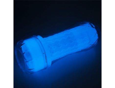 Masturbator żebrowany Lumino Play Lovetoy biały świecący 20 cm - 4