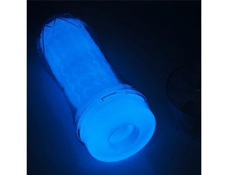 Masturbator żebrowany Lumino Play Lovetoy biały świecący 20 cm - 6