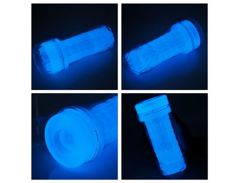 Masturbator żebrowany Lumino Play Lovetoy biały świecący 20 cm - 11