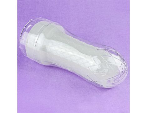 Masturbator żebrowany Lumino Play Lovetoy biały świecący 20 cm - 17