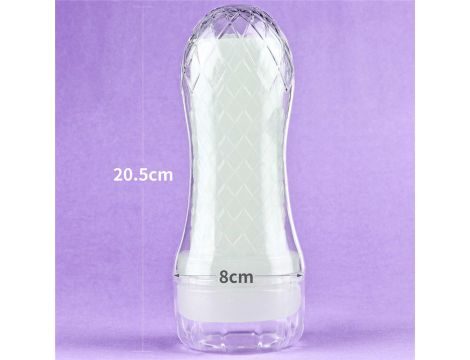 Masturbator żebrowany Lumino Play Lovetoy biały świecący 20 cm - 18