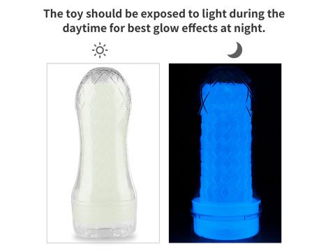 Masturbator Lumino Play świecący Lovetoy biały 20 cm - 13