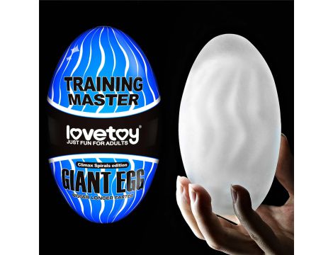 Masturbator Lovetoy Giant Egg Climax Spirals przezroczysty TPE 13 cm - 2