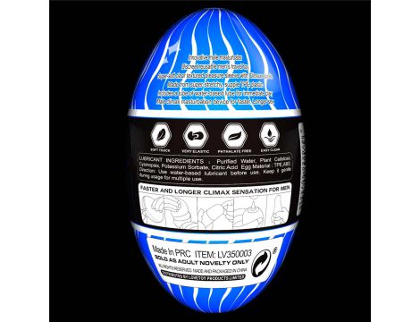 Masturbator Lovetoy Giant Egg Climax Spirals przezroczysty TPE 13 cm - 16