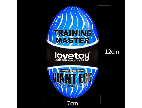 Masturbator Lovetoy Giant Egg Climax Spirals przezroczysty TPE 13 cm - 18