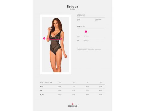 Body prześwitujące Obsessive Estiqua czarne XS/S - 7