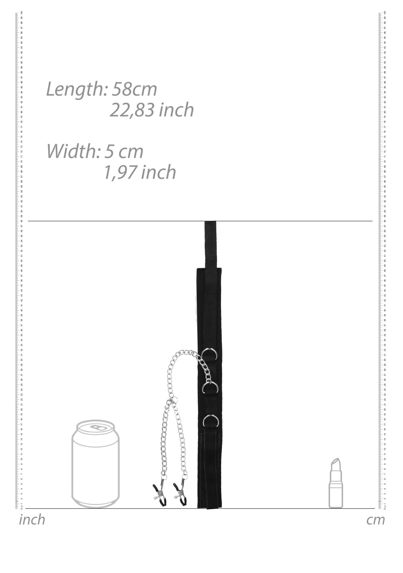 velcro collar with nipple clamps - with adjustable straps