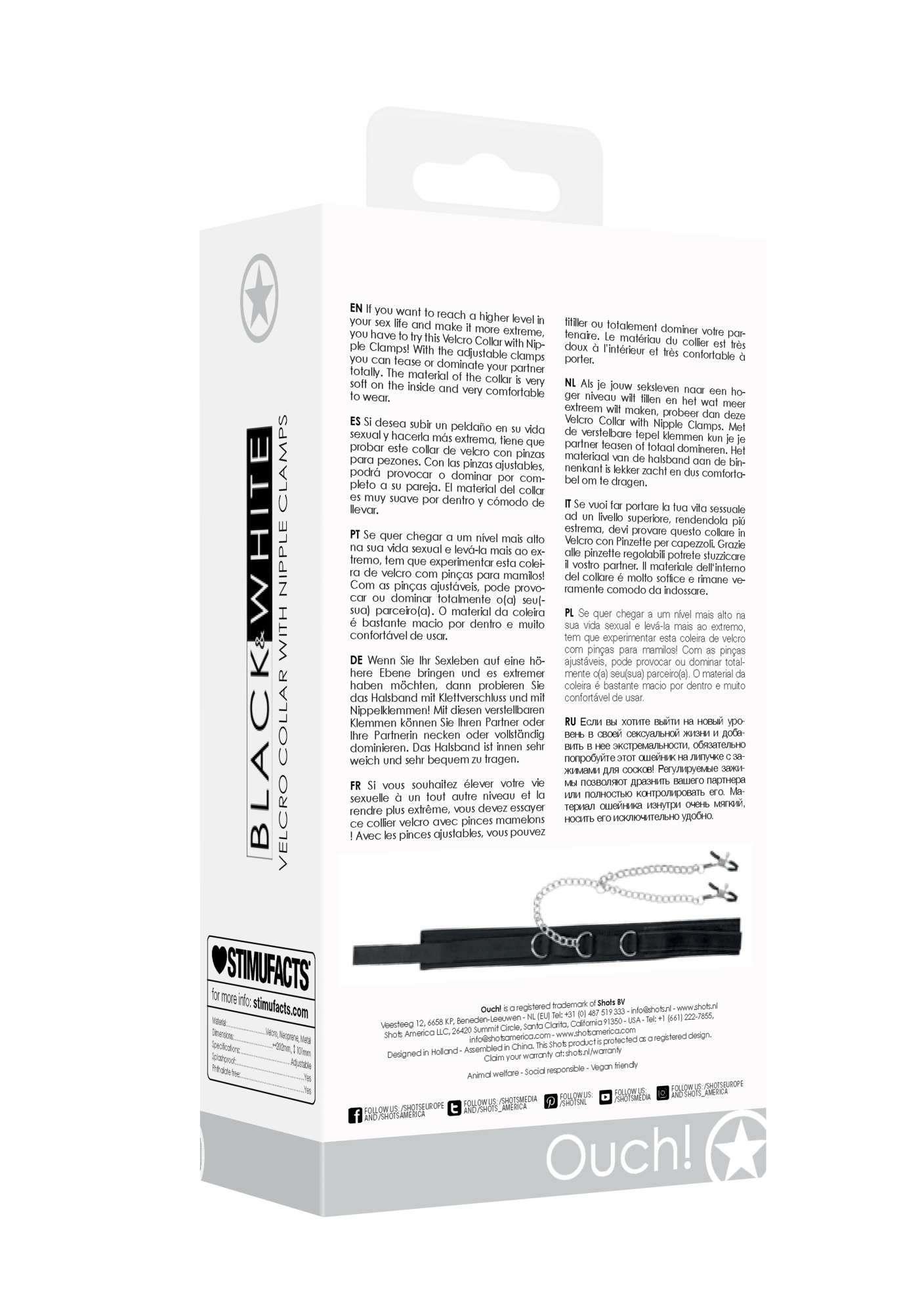 velcro collar with nipple clamps - with adjustable straps