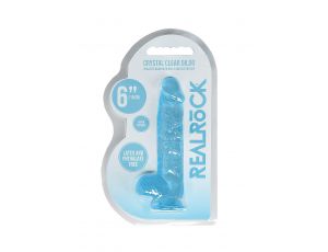 Dildo z jądrami RealRock niebieskie 15 cm