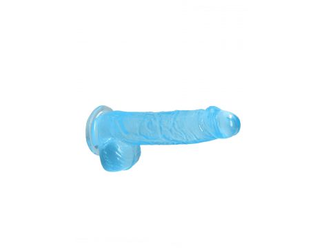 Dildo z jądrami RealRock niebieskie 15 cm - 5