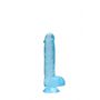 Dildo z jądrami RealRock niebieskie 15 cm - 3