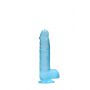 Dildo z jądrami RealRock niebieskie 15 cm - 7