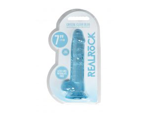 Dildo realistyczne z jądrami RealRock Crystal Clear 19 cm