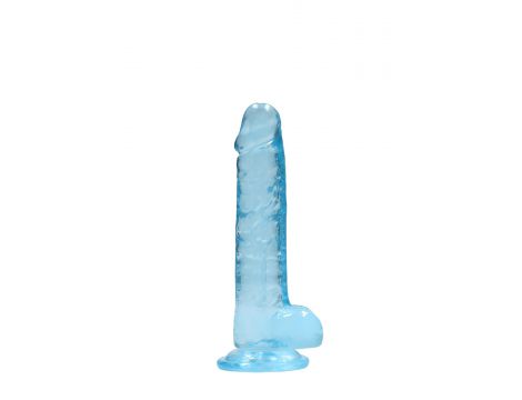 Dildo realistyczne z jądrami RealRock Crystal Clear 19 cm - 2