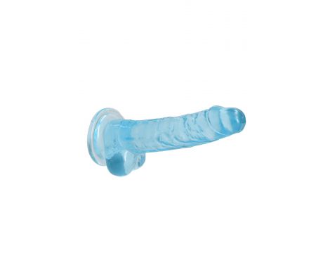 Dildo realistyczne z jądrami RealRock Crystal Clear 19 cm - 3