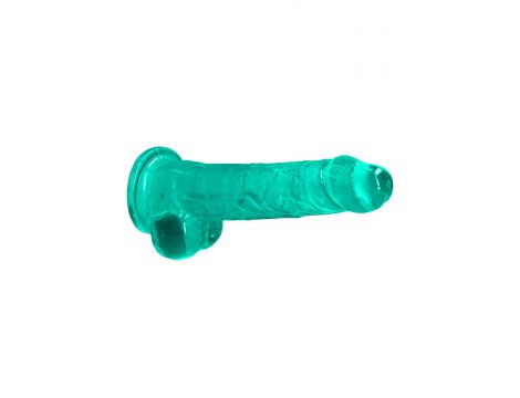 Dildo realistyczne z jądrami RealRock Crystal Clear 21 cm - 3