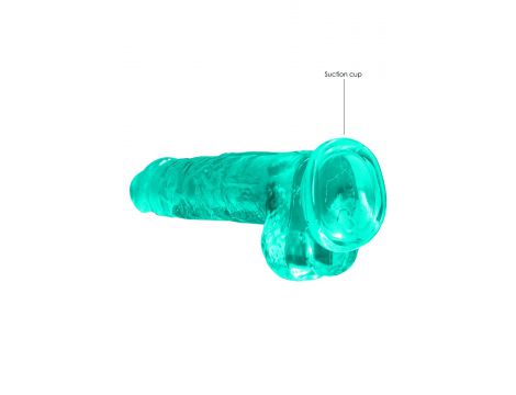 Dildo realistyczne z jądrami RealRock Crystal Clear 21 cm - 6