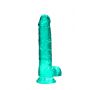 Dildo realistyczne z jądrami RealRock Crystal Clear 21 cm - 3