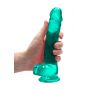 Dildo realistyczne z jądrami RealRock Crystal Clear 21 cm - 5