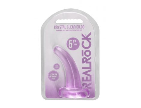 Dildo z przyssawką RealRock Crystal Clear przezroczyste 11 cm