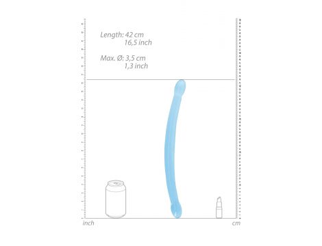 Dildo podwójne RealRock Crystal Clear 42 cm - 4