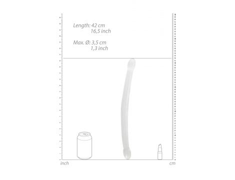 Podwójne dildo przezroczyste RealRock 42 cm - 4