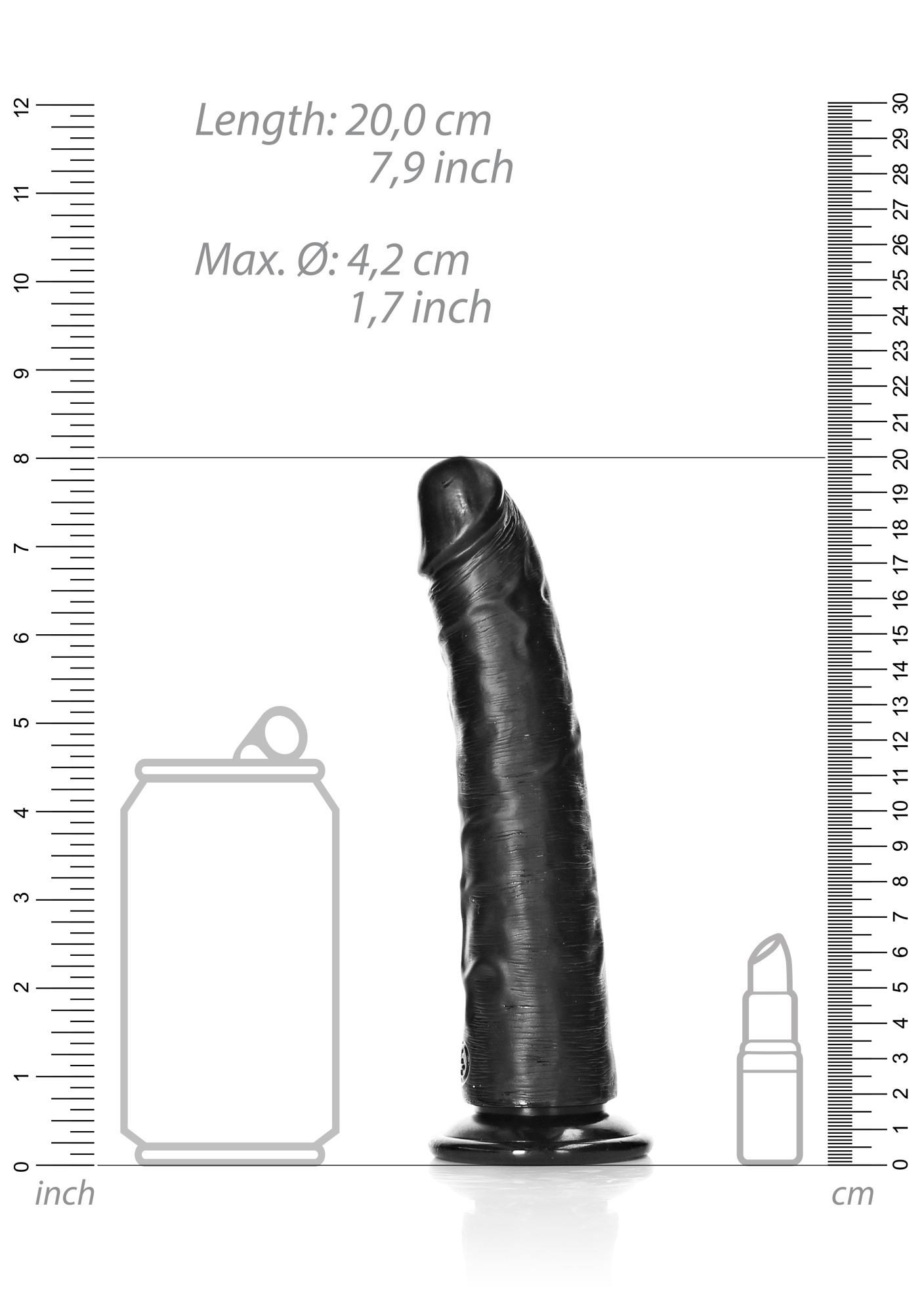 slim realistic dildo with suction cup - 7""/ 18 cm