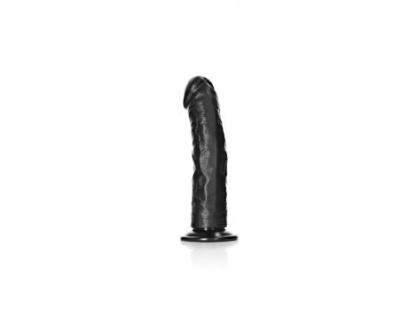Dildo realistyczne zakrzywione z przyssawką RealRock czarne 20,5 cm - 3