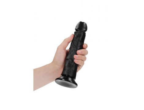 Dildo realistyczne zakrzywione z przyssawką RealRock czarne 20,5 cm - 5