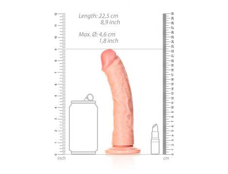 Realistyczne zakrzywione dildo z przyssawką RealRock 20,5 cm - 7