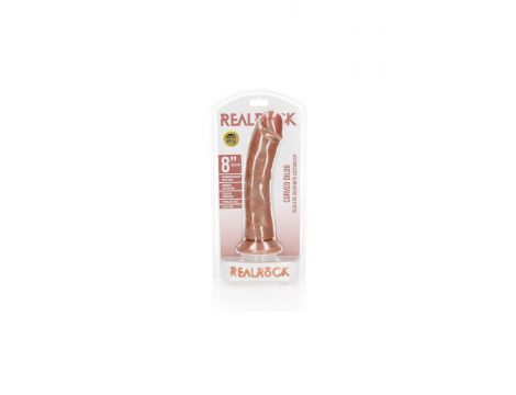 Realistyczne dildo zakrzywione z przyssawką RealRock 20,5 cm