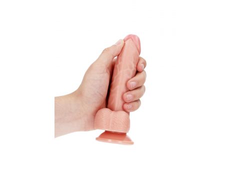 Dildo realistyczne zakrzywione RealRock z moszną 15.5 cm - 5