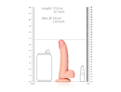 Dildo realistyczne zakrzywione RealRock z moszną 15.5 cm - 7
